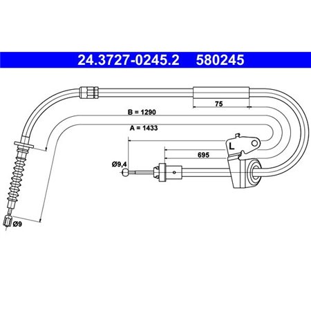 24.3727-0245.2 Cable Pull, parking brake ATE