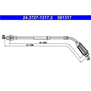 24.3727-1317.2 Cable Pull, parking brake ATE - Top1autovaruosad