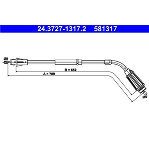 24.3727-1317.2 Тросик, cтояночный тормоз ATE - Top1autovaruosad