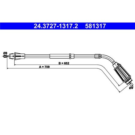 24.3727-1317.2 Cable Pull, parking brake ATE
