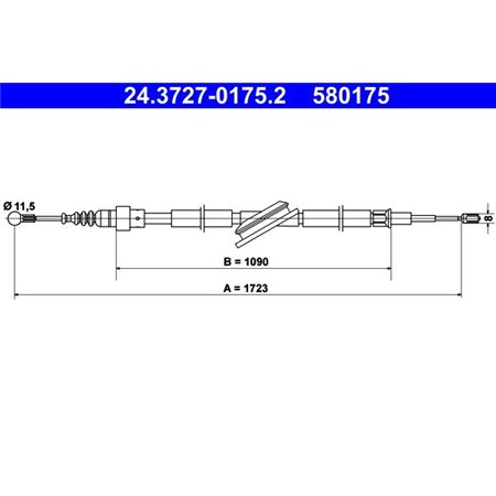 24.3727-0175.2  Handbrake cable ATE 