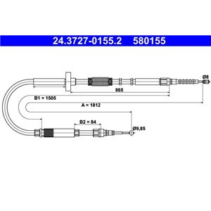 24.3727-0155.2  Handbrake cable ATE 