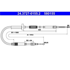 24.3727-0155.2 Kabeldragning, parkeringsbroms ATE - Top1autovaruosad