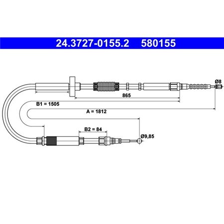 24.3727-0155.2 Cable Pull, parking brake ATE