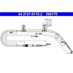 24.3727-0170.2  Handbrake cable ATE 