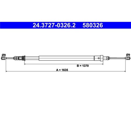 24.3727-0326.2 Cable Pull, parking brake ATE