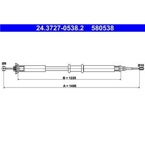 24.3727-0538.2 Cable Pull, parking brake ATE - Top1autovaruosad