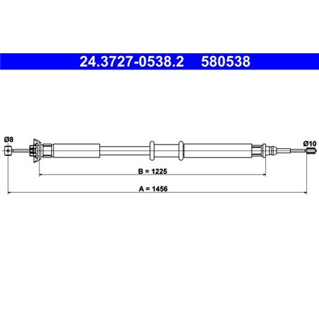 24.3727-0538.2 Cable Pull, parking brake ATE