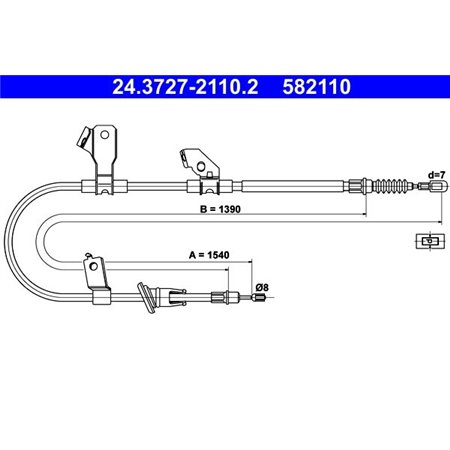 24.3727-2110.2  Handbrake cable ATE 