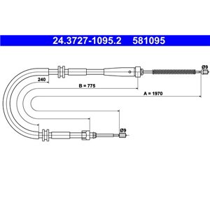 24.3727-1095.2  Handbrake cable ATE 