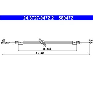 24.3727-0472.2 Cable Pull, parking brake ATE - Top1autovaruosad