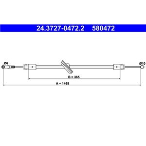24.3727-0472.2  Handbrake cable ATE 