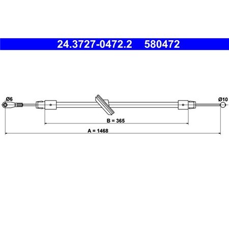 24.3727-0472.2 Cable Pull, parking brake ATE