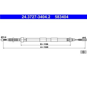 24.3727-3404.2  Handbrake cable ATE 