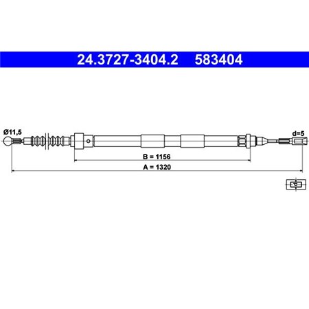 24.3727-3404.2 Kabeldragning, parkeringsbroms ATE