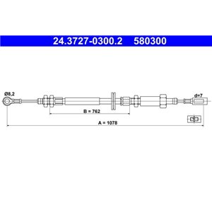 24.3727-0300.2  Handbrake cable ATE 
