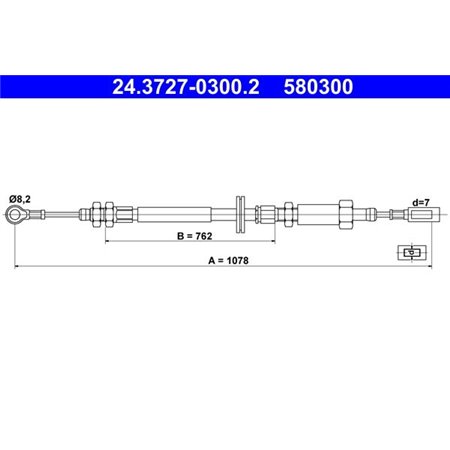 24.3727-0300.2 Cable Pull, parking brake ATE