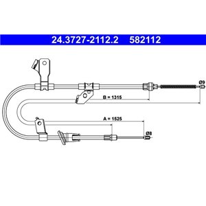 24.3727-2112.2  Handbrake cable ATE 
