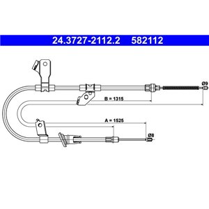 24.3727-2112.2 Тросик, cтояночный тормоз ATE - Top1autovaruosad