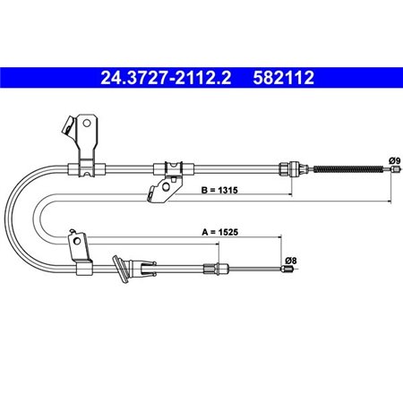 24.3727-2112.2 Cable Pull, parking brake ATE