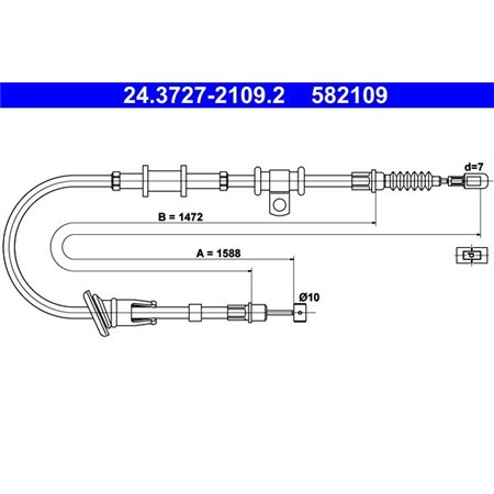24.3727-2109.2 Cable Pull, parking brake ATE