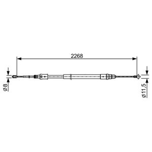 1 987 482 409  Handbrake cable BOSCH 