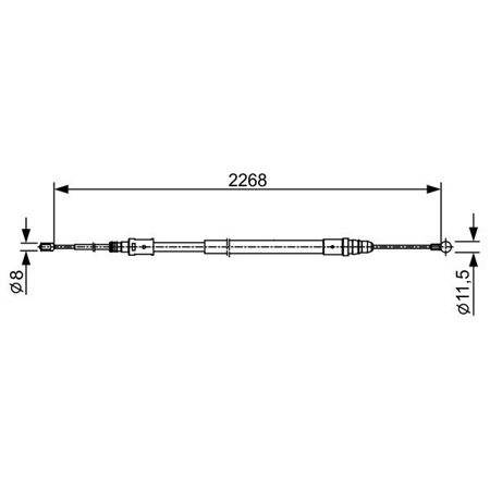 1 987 482 409 Kabeldragning, parkeringsbroms BOSCH