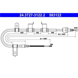 24.3727-3122.2 Cable Pull, parking brake ATE - Top1autovaruosad