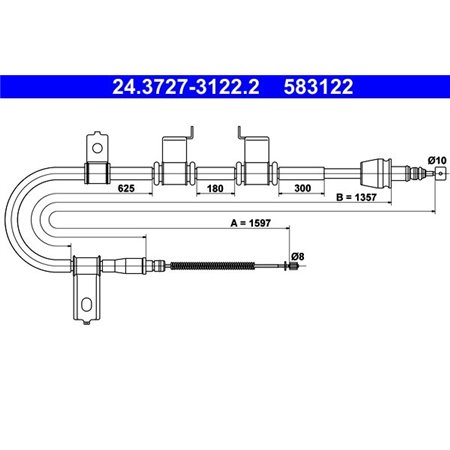 24.3727-3122.2 Cable Pull, parking brake ATE