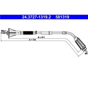 24.3727-1319.2  Handbrake cable ATE 
