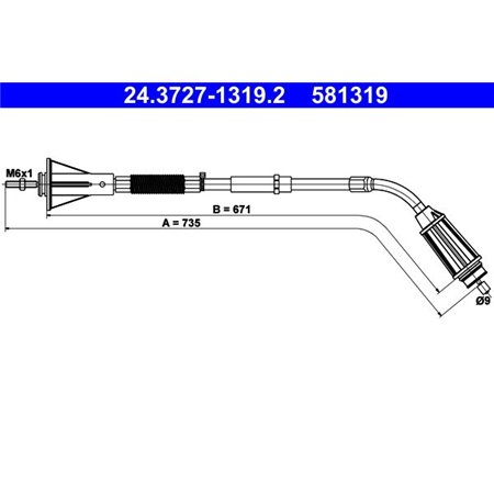 24.3727-1319.2 Cable Pull, parking brake ATE