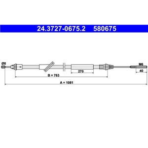 24.3727-0675.2  Handbrake cable ATE 