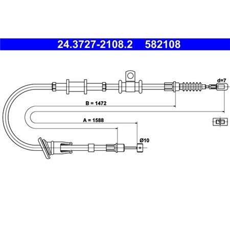 24.3727-2108.2 Cable Pull, parking brake ATE