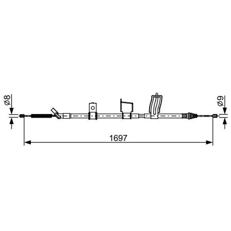 1 987 482 628 Kabeldragning, parkeringsbroms BOSCH