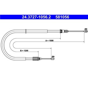 24.3727-1056.2 Тросик, cтояночный тормоз ATE     