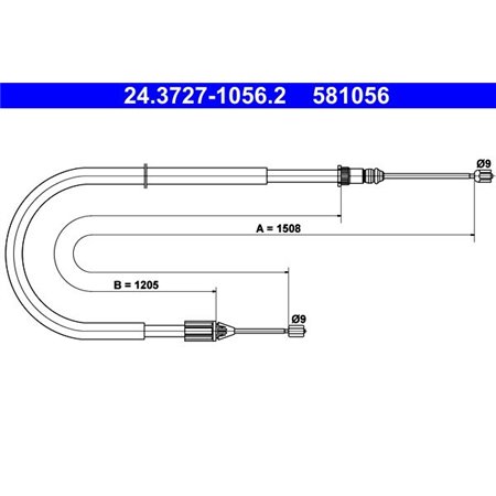 24.3727-1056.2 Cable Pull, parking brake ATE