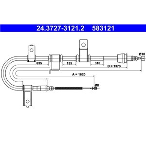 24.3727-3121.2  Handbrake cable ATE 