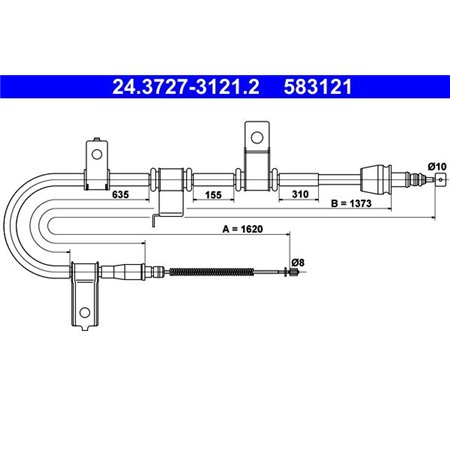 24.3727-3121.2 Cable Pull, parking brake ATE