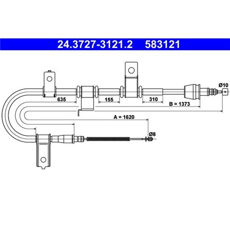 24.3727-3121.2 Kabeldragning, parkeringsbroms ATE