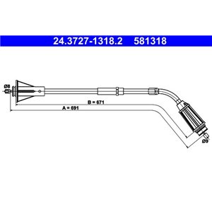24.3727-1318.2 Cable Pull, parking brake ATE - Top1autovaruosad