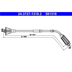 24.3727-1318.2  Handbrake cable ATE 