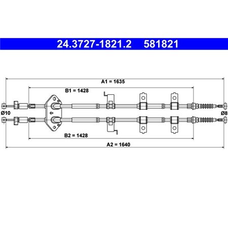 24.3727-1821.2  Handbrake cable ATE 