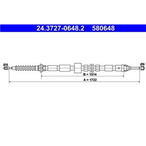 24.3727-0648.2  Handbrake cable ATE 