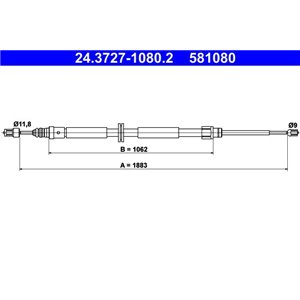24.3727-1080.2  Handbrake cable ATE 