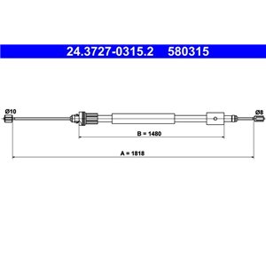 24.3727-0315.2  Handbrake cable ATE 