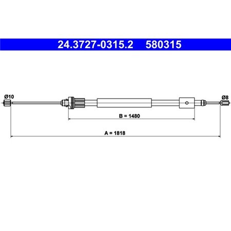 24.3727-0315.2 Cable Pull, parking brake ATE