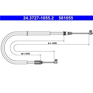 24.3727-1055.2 Cable Pull, parking brake ATE - Top1autovaruosad