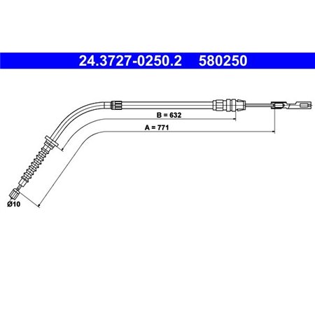 24.3727-0250.2 Cable Pull, parking brake ATE