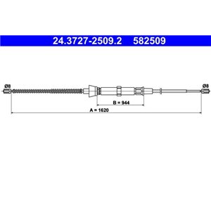 24.3727-2509.2  Handbrake cable ATE 