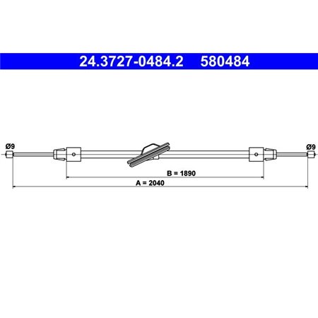 24.3727-0484.2 Cable Pull, parking brake ATE